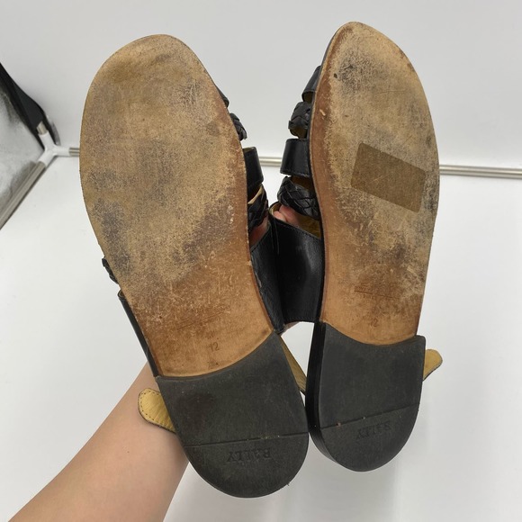 Bally Vintage Men's Black Baronio Leather Slingback Fishman Sandals Size 12 - Picture 11 of 11